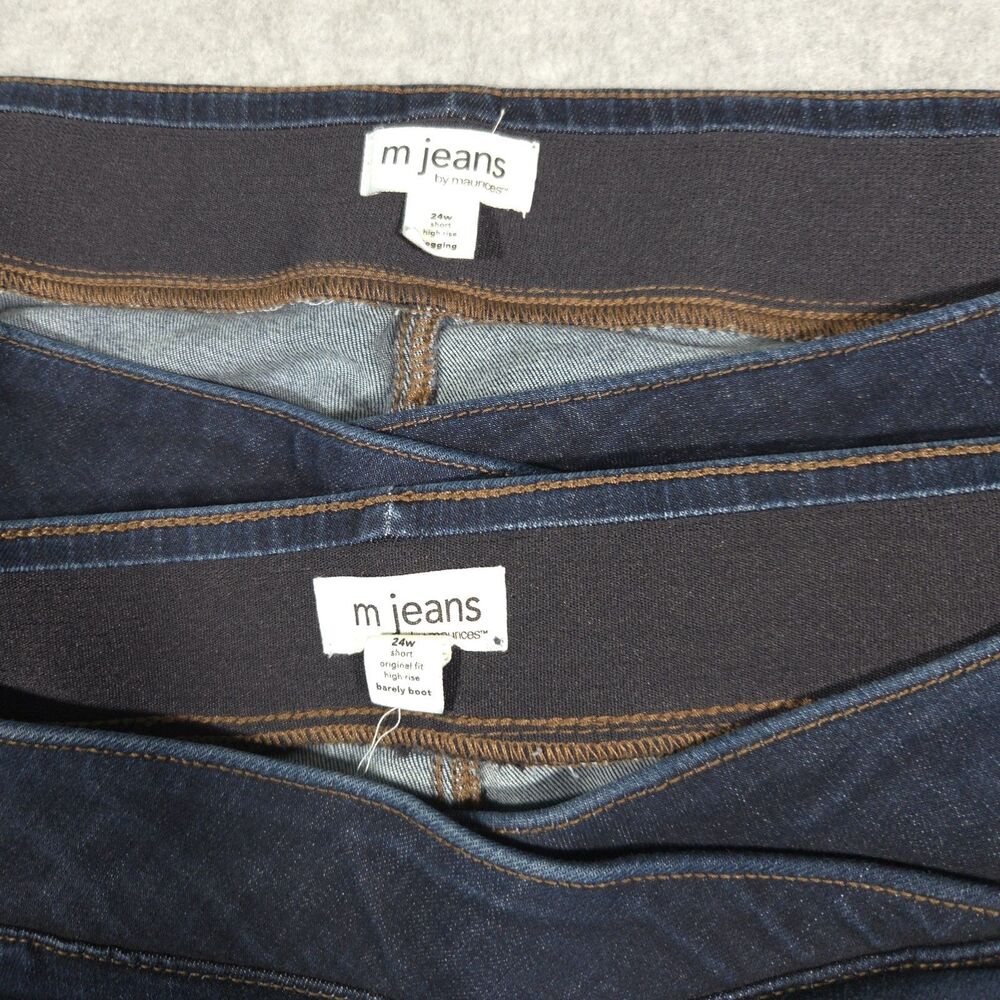 Lot of 2 m jeans by maurices Womens 24W Short High Rise Jegging Barely Boot Blue